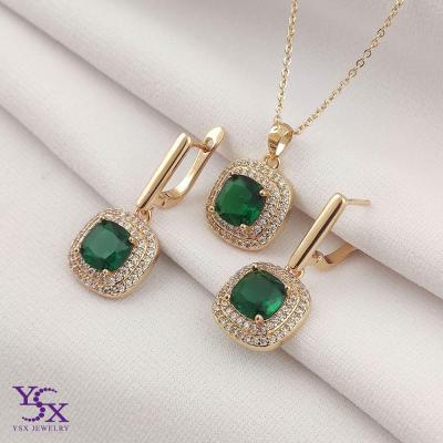 نیمست جواهری زمردی از برند YSX کد A