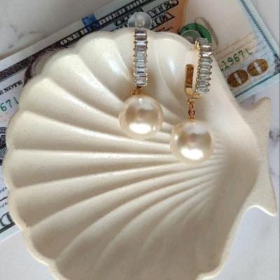 گوشواره میخی کریستال و مروارید