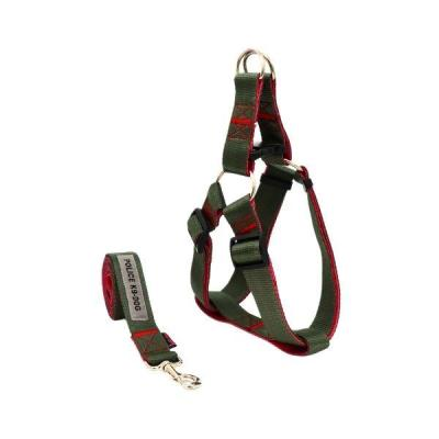 ست بند و قلاده کتفی سگ مگی پت مدل ایکس لارژ پلیس(زیتونی-قرمز)