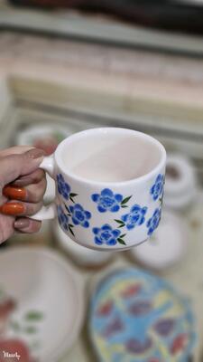 ماگ سرامیکی دستساز طرح گل