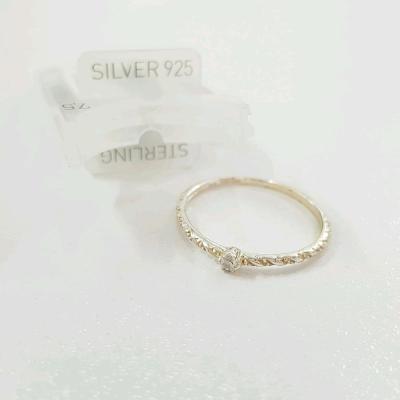 انگشتر حلقه نگین دار جنس نقره عیار 925 ، عیار حک شده داخل انگشتر