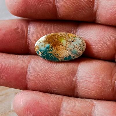 نگین سنگ فیروزه نیشابور رگه طلایی