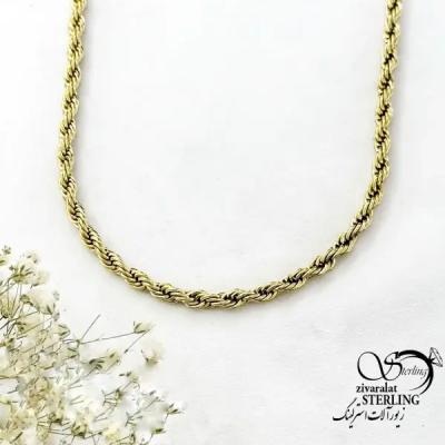گردنبند (زنجیر) طرح مارپیچ برند استیل کد 20184