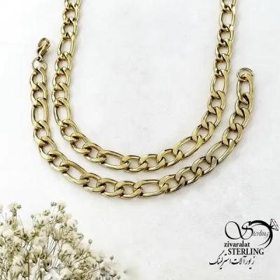 ست دستبند و گردنبند استیل مردانه (کارتیر) کد 20185