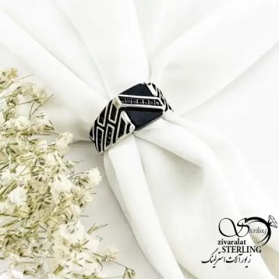 انگشتر ترک 925 عیار طرح خطی کد 20243