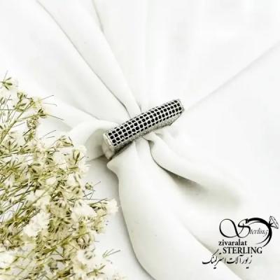 انگشتر کلاسیک طرح طلا نقره 925 عیار کد 20258