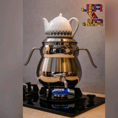 کتری شیر دار کتری قوری سماور رو گازی کف چدن 6 لیتری