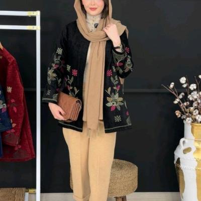 کت زنانه کت دخترانه کت مخمل گلدوزی الیشکا