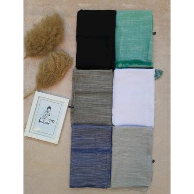 شال لینن شال نخی ساده لینن رنگ مشکی سفید طوسی ابی سبز-153375