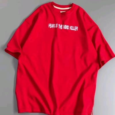 تیشرت پنبه دو رو گرم بالا پشت چاپ