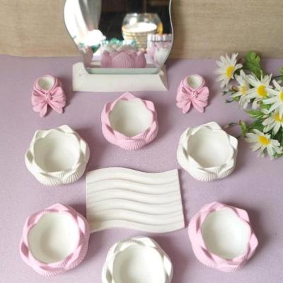 هفت سین سنگ مصنوعی نیلوفر صورتی