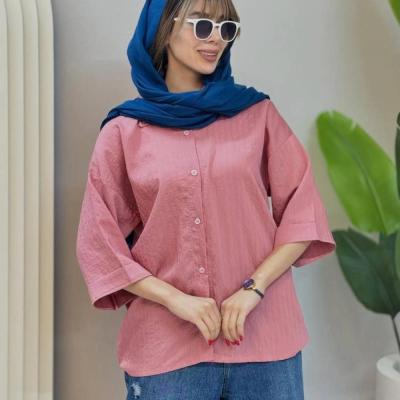 مانتو اسپرت زنانه نخ پنبه مدل شومیزی-152519