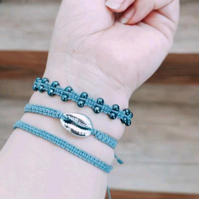 پک سه عددی دستبند با سنگ حدید و صدف