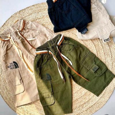 شلوارک بچگانه کتان پسرانه چاپ برجسته