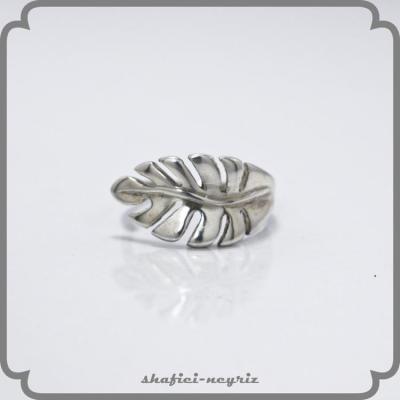 انگشتر نقره زنانه طرح برگ انجیری