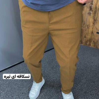 شلوار مردانه پارچه بنگال مام استایل رنگ شکلاتی
