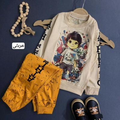 ست بلوز شلوار اسپان پسر آستین بلند پاییزه