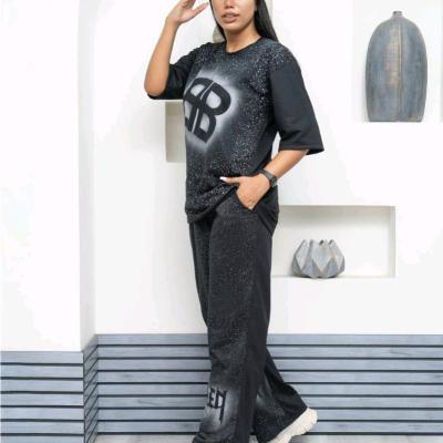 ست تیشرت لانگ و شلوار بالنسیاگا