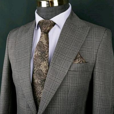 کت و شلوار فاستونی زرین چهارخانه مردانه خاکی رنگ سایز 52