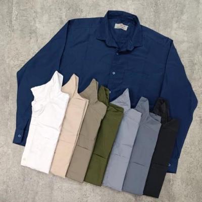 پیراهن مردانه راسته کلاسیک نخ پنبه کشدار در 10 رنگ متنوع