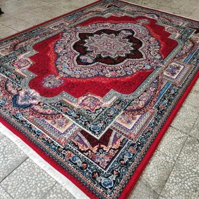 فرش قرمز لاکی 700 شانه تراکم 1800 طرح ترنج سنتی