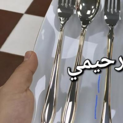 سرویس قاشق و چنگال 24نفره 120 پارچه نیمه طلایی یونیک طلایی دور نوار