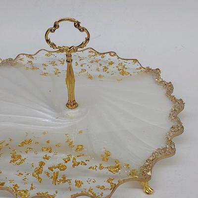 شیرینی خوری یک طبقه طلایی پایه دار