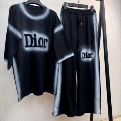 تیشرت وشلوار دیور جنس پنبه گلگسی مشکی