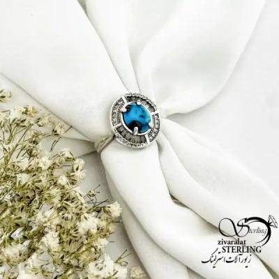 انگشتر فیروزه با نقره 925 عیار کد 20262