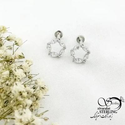 پیرسینگ لب و گوش نقره طرح ستاره کد 20273