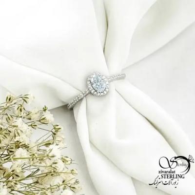 انگشتر ظریف نگین دار طرح طلا نقره 925عیار کد 20294