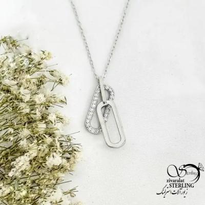 گردنبند کلاسیک نگین دار طرح طلا ساخت ایتالیا کد 20300