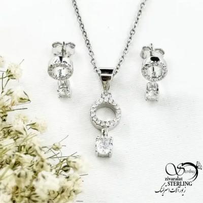 نیمست ایتالیایی 925عیار طرح حلقه نگین دار کد 20313