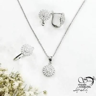 نیمست نقره دایره جواهری با عیار925 کد 20321