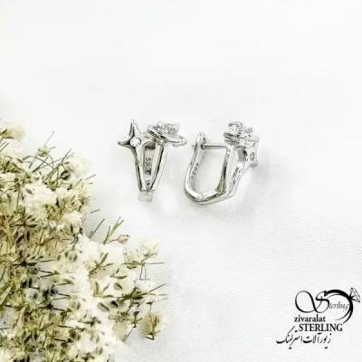گوشواره نقره طرح ستاره کلیپسی 925عیار کد 20338