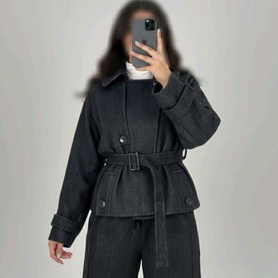 پالتو زنانه فوتر جناقی آستردار مدل ژاکلین ترک
