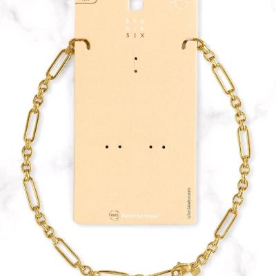 گردنبند فیگارو طلایی رنگ ثابت برند six