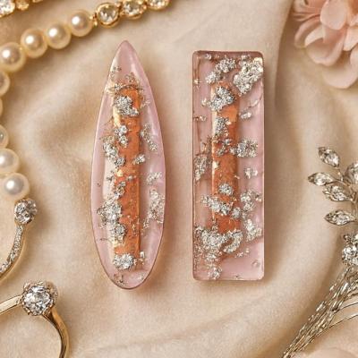 گیره رزینی یاسی نقره ای جفتی