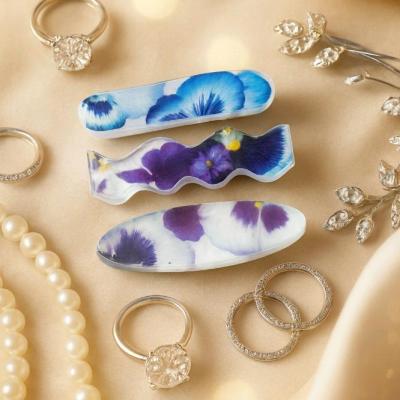 گیره رزینی بنفشه 3 تایی