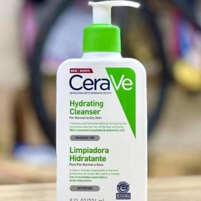 ژل شستشو و آبرسان قوی پوست نرمال تا خشک سراوی مدل Hydrating