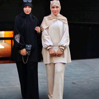 تونیک شلوار کرپ گلدوزی شده