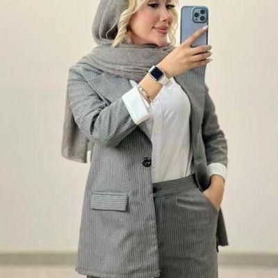 مانتو شلوار زنانه کرپ مدل کت و شلوار ارغوان