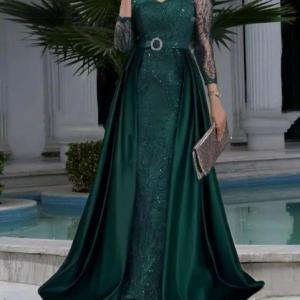 پیراهن مهمانی زنانه حریر مدل تیفانی-152759