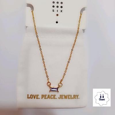 گردنبند ظریف نگین دار برند six