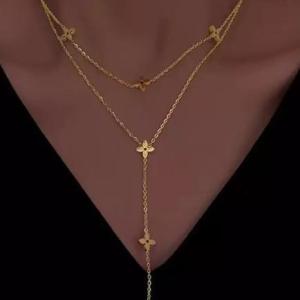 گردنبند 2 لایه طرح ونکلیف تیتانیوم