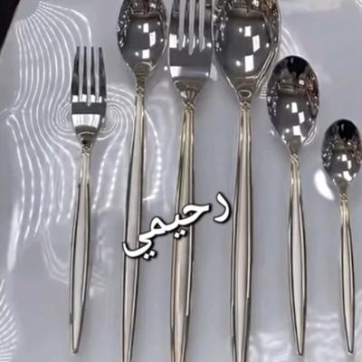 سرویس قاشق و چنگال 24 نفره 120 پارچه نیمه طلایی یونیک صخیم-158451