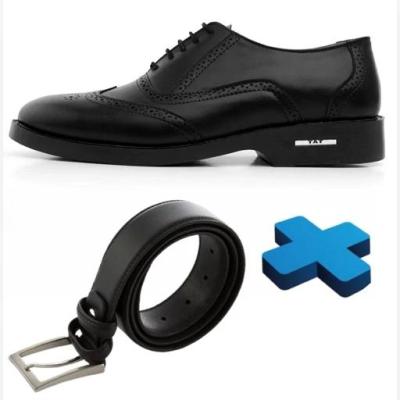 کفش و کمربند چرم مردانه ست هدیه و پکیج شامل کفش هشترک و کمربند نیک