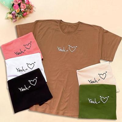 تیشرت قواره بزرگ نخ پنبه سوپر عرض 60 زنانه