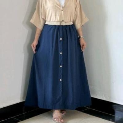 دامن جلو دکمه لینن کد محصول 1307-155416