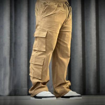 شلوار مردانه کارگو جنس بنگال رنگ شتری
